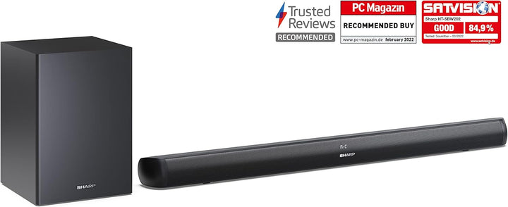 SHARP HTSBW202 2.1 Soundbar 200W (USB, Bluetooh, HDMI, Optisch, AUX-In (3,5mm), Breite: 92cm), draht