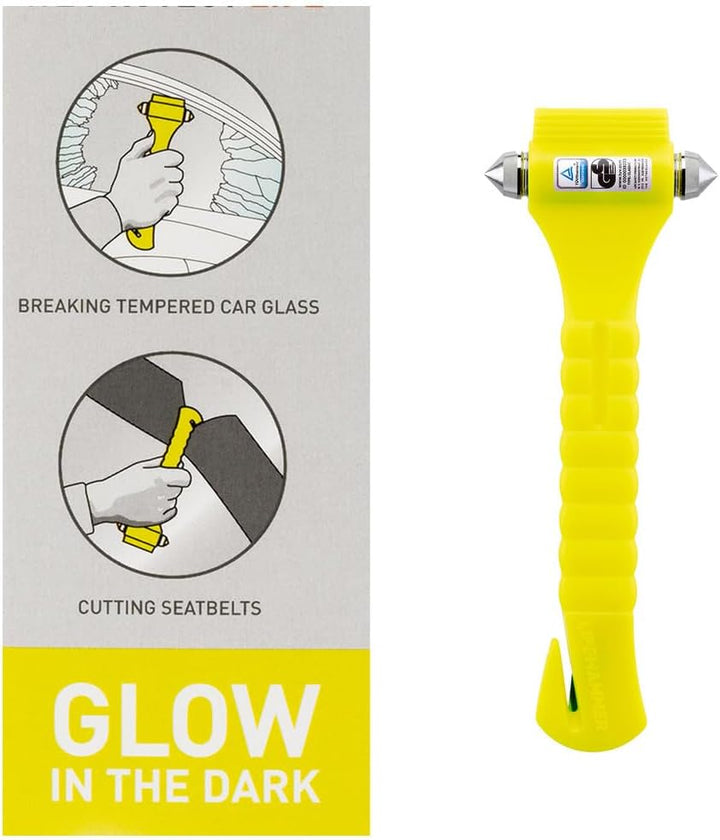 Lifehammer Rettungshammer New Classic Glow (Nothammer Gurtmesser Gurtschneider KFZ-Notfallhammer KFZ