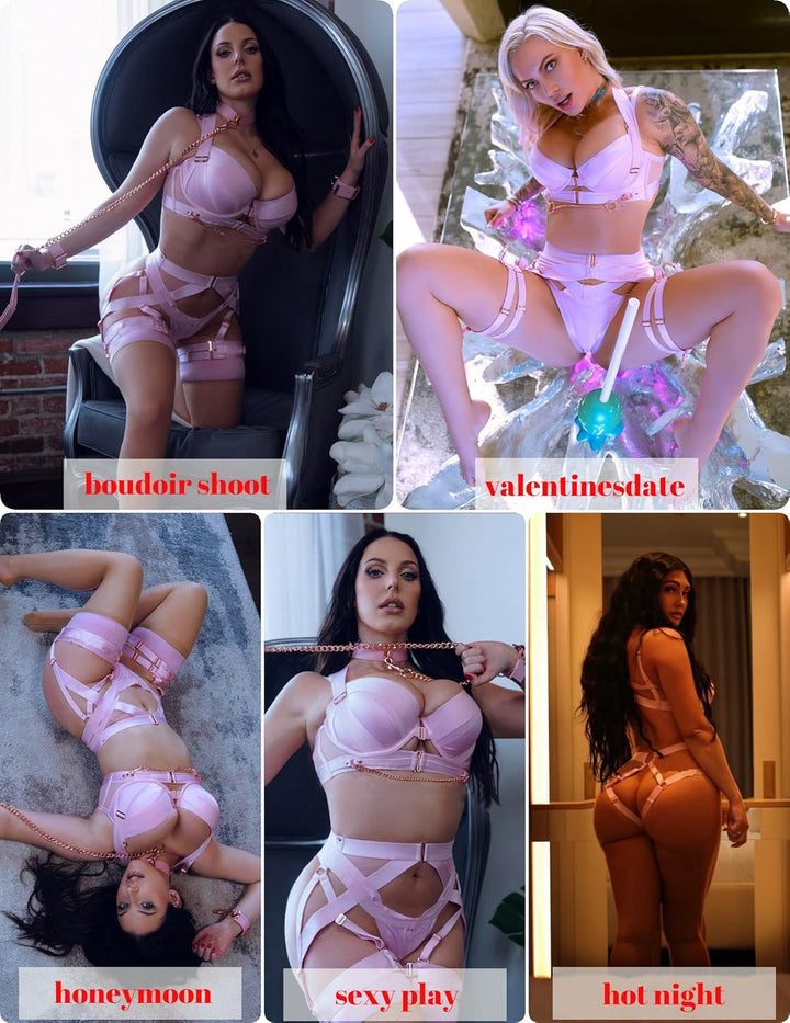 Avidlove Dessous Damen Sexy Unterwäsche Push Up BH Und Slip Verstellbar Riemen Curvy Lingerie Set Mi