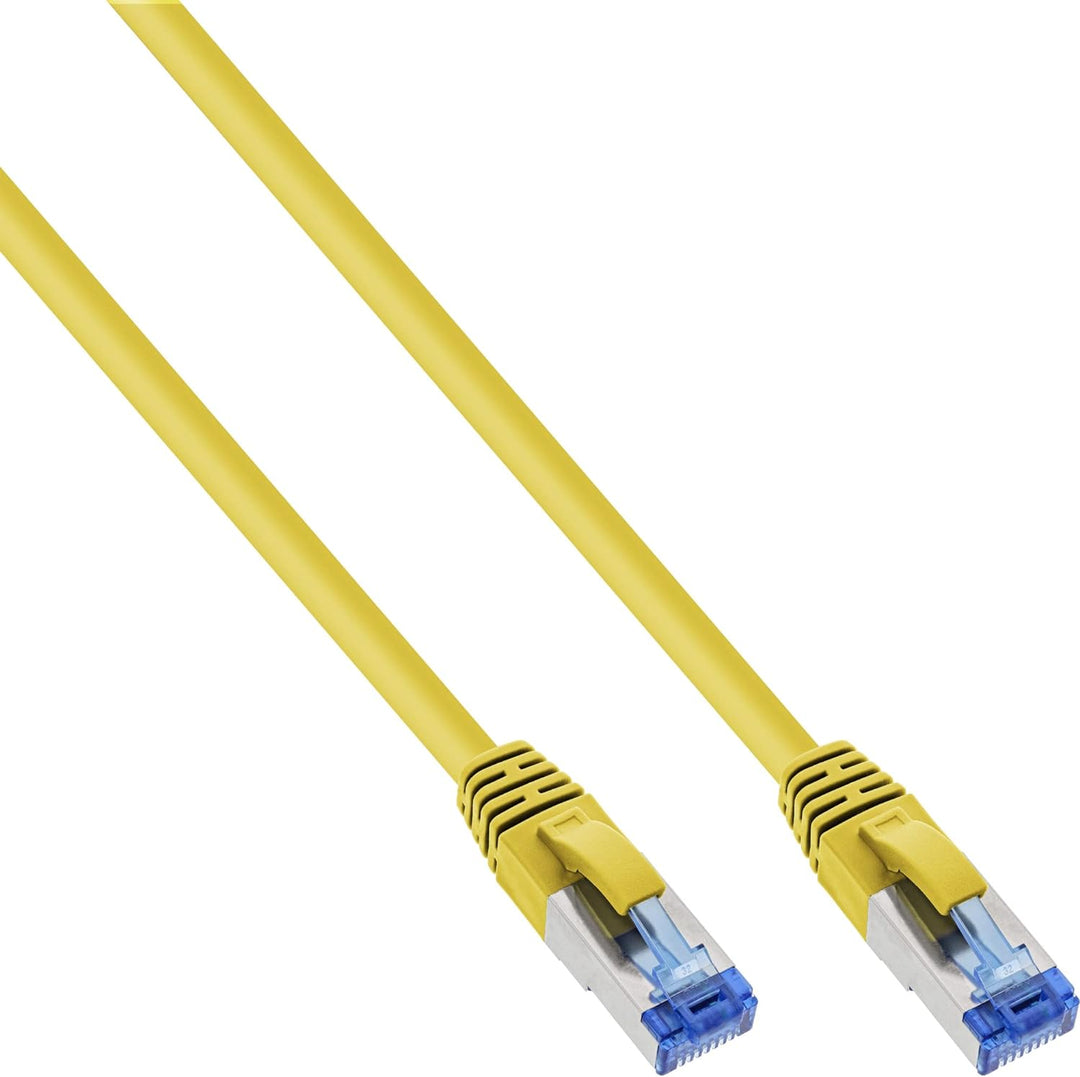 InLine 76815Y Patchkabel, S/FTP (PiMf), Cat.6A, 500MHz, halogenfrei, Kupfer, gelb, 15m