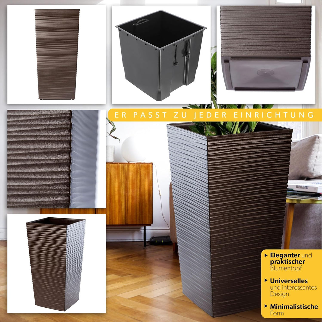 KADAX Blumentopf, Blumenkübel aus Kunststoff, Pflanzkübel für Blumen, Innen- und Aussenbereich, Gart