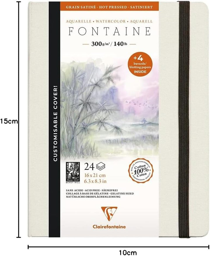 Clairefontaine 975441C - Skizzenbuch mit Fadenbindung Fontaine mit 24 Blatt weisses Zeichenpapier, g