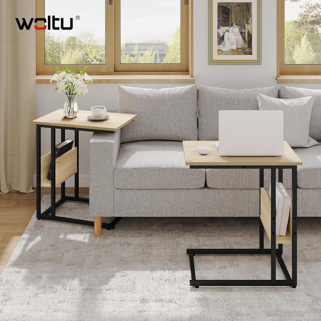 WOLTU Beistelltisch Kaffeetisch Couchtisch Sofatisch Nachttisch Betttisch Laptoptisch, Gestell aus M