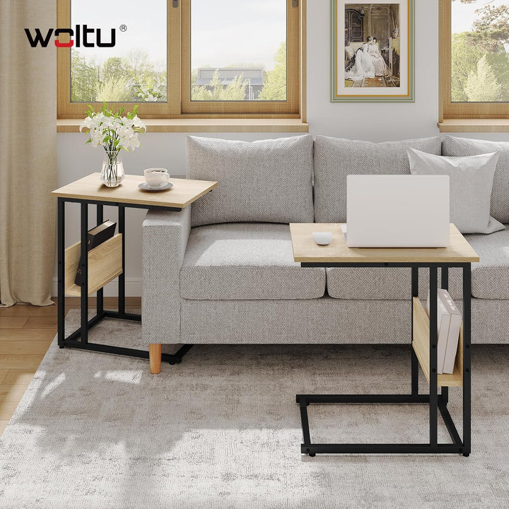 WOLTU Beistelltisch Kaffeetisch Couchtisch Sofatisch Nachttisch Betttisch Laptoptisch, Gestell aus M