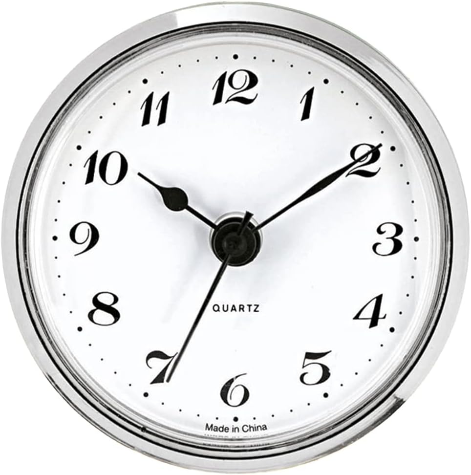 Einsteckwerk, Quarz, weisses Zifferblatt, Acrylglas, Metallgehäuse, Birnen-Zeiger Lünette: 72 mm Ara
