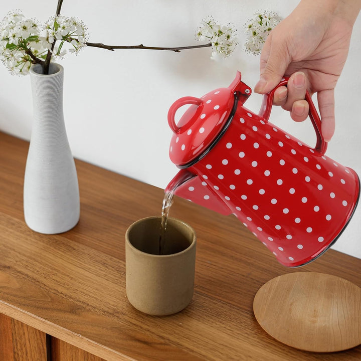 TOPBATHY Wasserkocher Emaille Topf Emaille Kaffeekanne Emaille Kessel Wasserkessel Kaffeekessel Wass