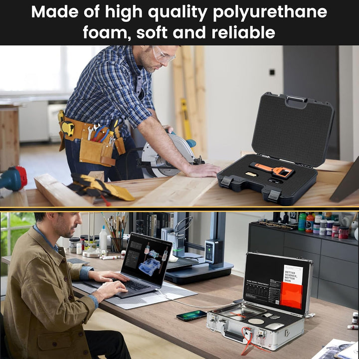 Pameil 4 Stück 400 x 300 x 50 mm Schaumstoff Zuschnitt Rasterschaumstoff - Werkzeugkoffer Kamerakoff