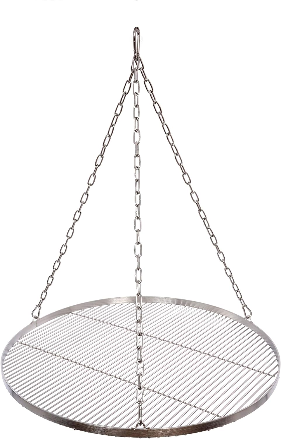 WiMi Grillrost Ø 80 cm mit Kette Edelstahl 4 mm Grillstabdicke Stababstand 10 mm für Schwenkgrill BB