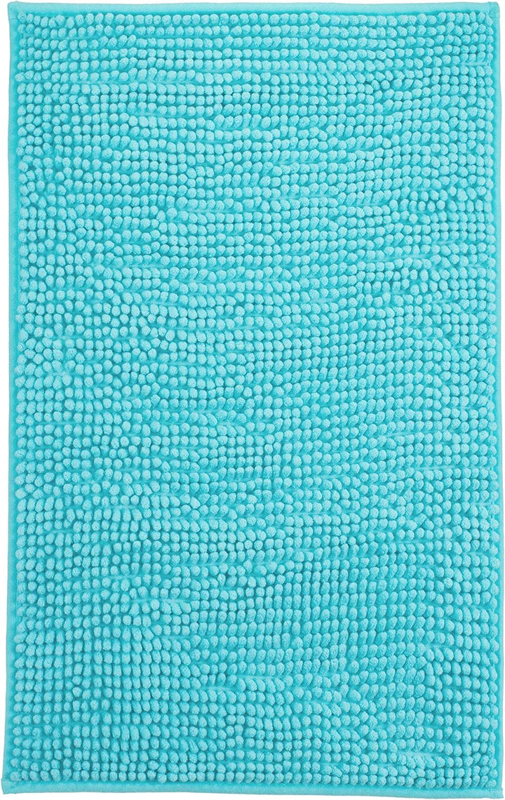 Brandsseller Moderne Chenille Badmatte Duschmatte Badeteppich im Shaggy Style (50x80 cm, Aqua) 50x80