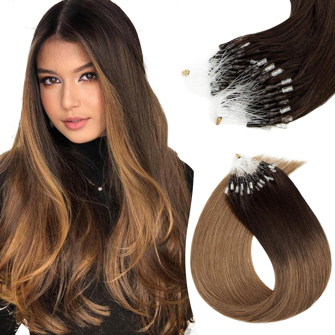 Silk-co Microring Extensions Echthaar 0.5g Haarteile Echthaar 100 Strähnen Weich Glatt Haarverlänger