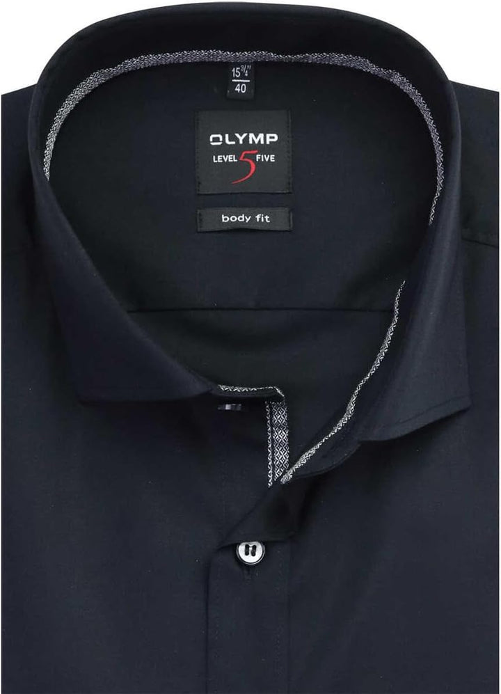 OLYMP Level Five Body fit Hemd extra Langer Arm Haifischkragen schwarz 43 Schwarz, 43 Schwarz