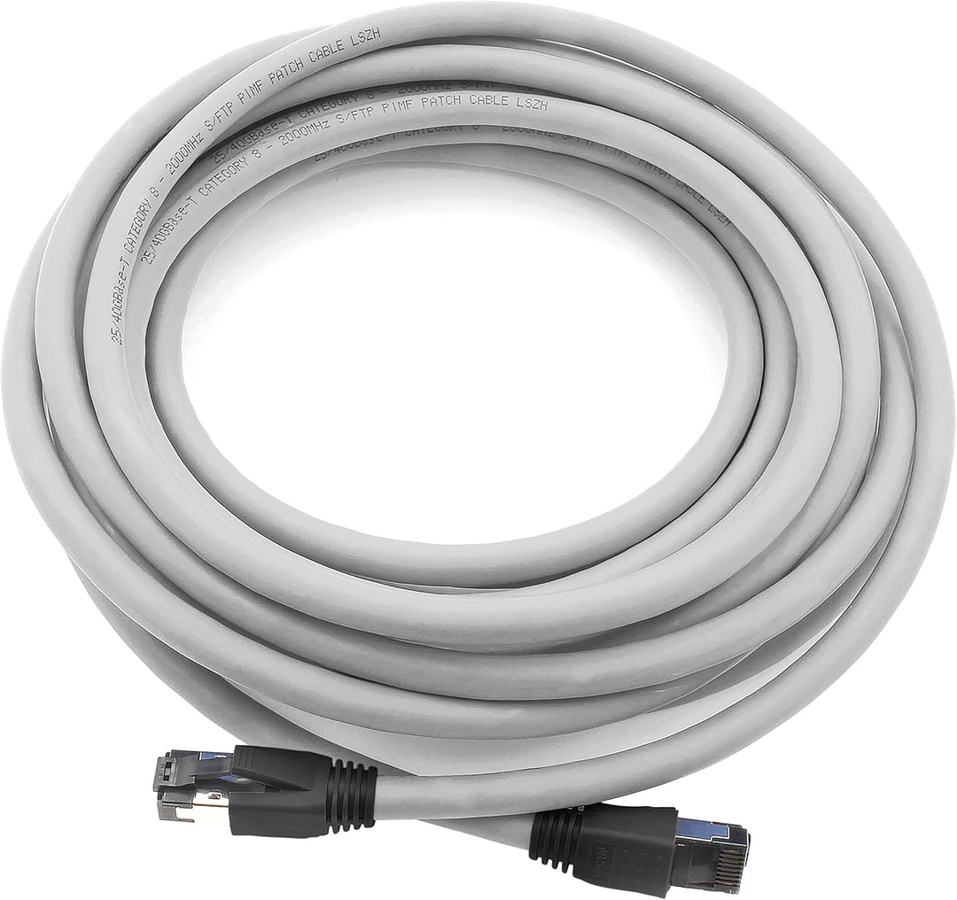 1CONN 10m Cat8 Gigabit Ethernetkabel Netzwerkkabel 40Gb s S FTP LSZH Cat 8 Datenkabel Rj45 grau - 1