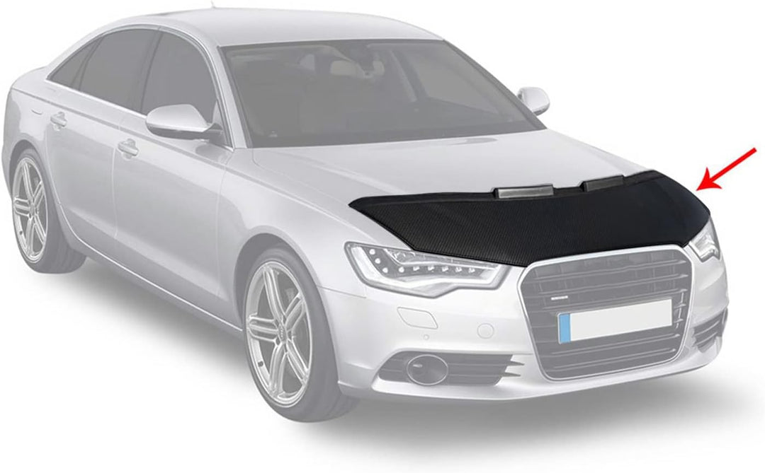 Haubenbra Steinschlagschutz Bonnet Bra kompatibel mit Audi A6 C7 2011-2018 Carbon Halb Halb Carbon E