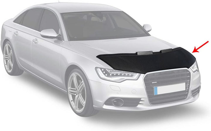 Haubenbra Steinschlagschutz Bonnet Bra kompatibel mit Audi A6 C7 2011-2018 Carbon Halb Halb Carbon E