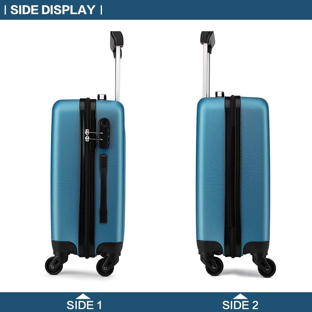 KONO Koffer Reisekoffer Mittelgross Trolley Hartschale ABS Gepäck 4 Rollen Spinner Rollenkoffer (Dun