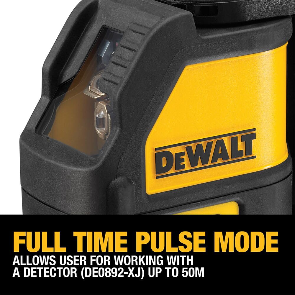 DEWALT Kreuzlinien-Laser (selbstnivellierend, horizontale und vertikale Laserlinien, Laserfarbe Rot,