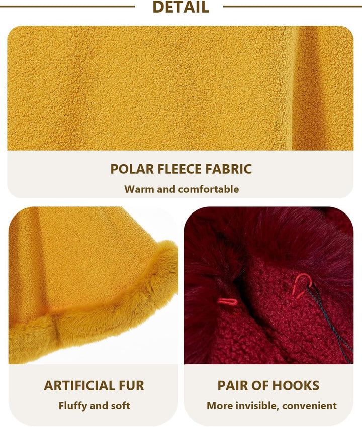 BEAUTELICATE Damen Kunstpelz Stola Brautjacke Bolero Winter Brautschal Mantel für Hochzeit Festlich