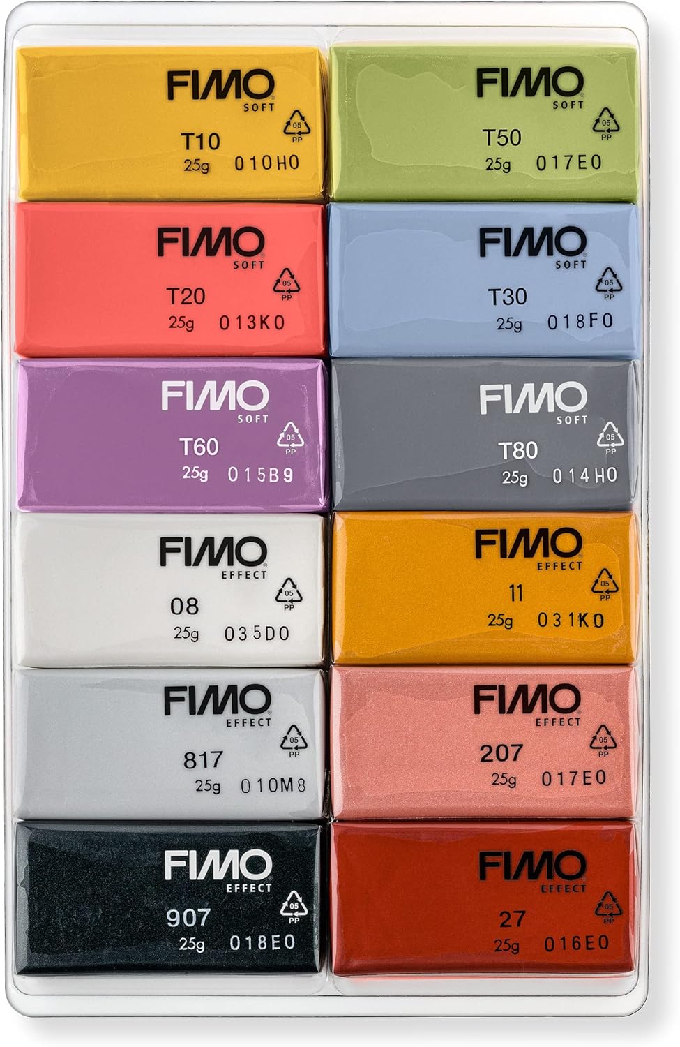 STAEDTLER 8023 C24-1 soft ofenhärtende Modelliermasse. Kartonetui mit 24 sortierten Basic-Farben & 8