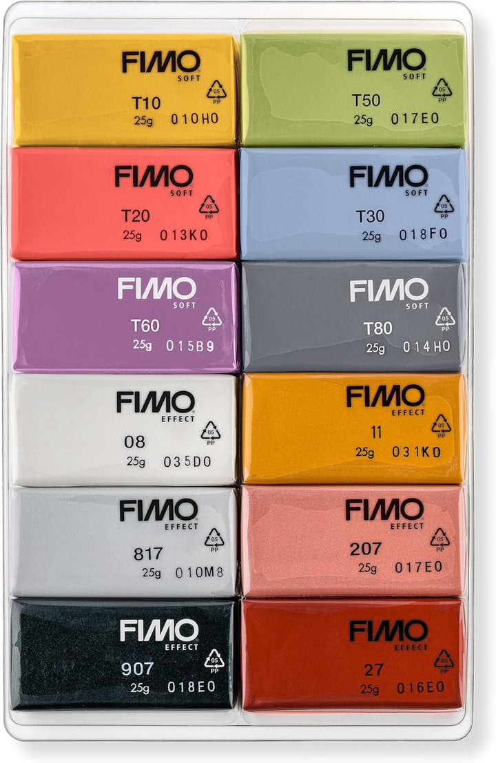 STAEDTLER 8023 C24-1 soft ofenhärtende Modelliermasse. Kartonetui mit 24 sortierten Basic-Farben & 8