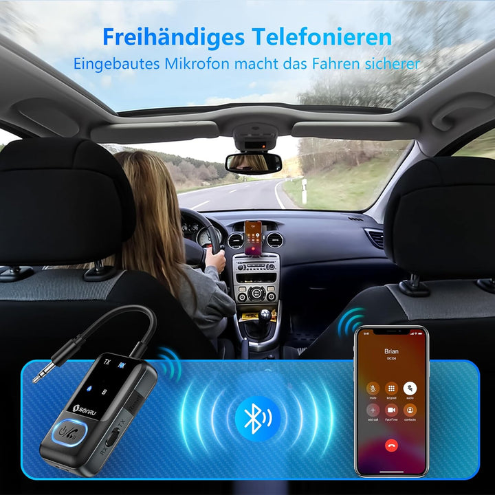 Bluetooth 5.3 Adapter Transmitter Flugzeug, SONRU 2 in 1 Bluetooth Sender Empfänger Bluetooth Sender