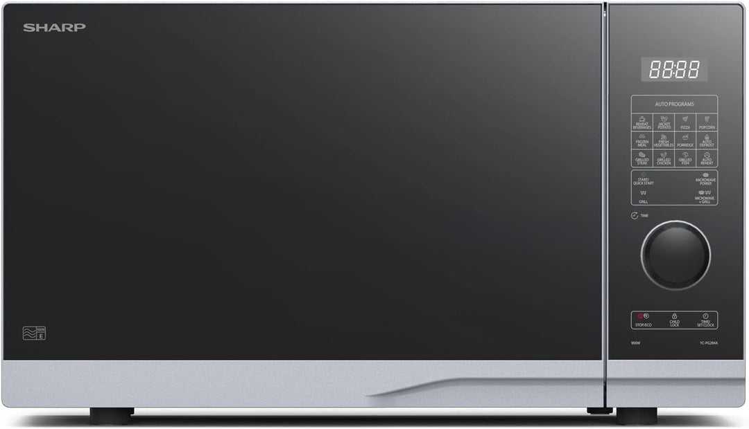 SHARP PG284AES Mikrowelle mit Grill (Mikrowelle: 900W, Grill: 1000W, 10 Leistungsstufen, Auftaufunkt