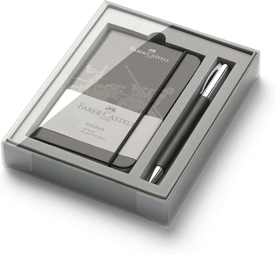 Faber-Castell 149623 - Edelharz Promo-Set Ambition mit Kugelschreiber, schwarz Edelharz schwarz Set