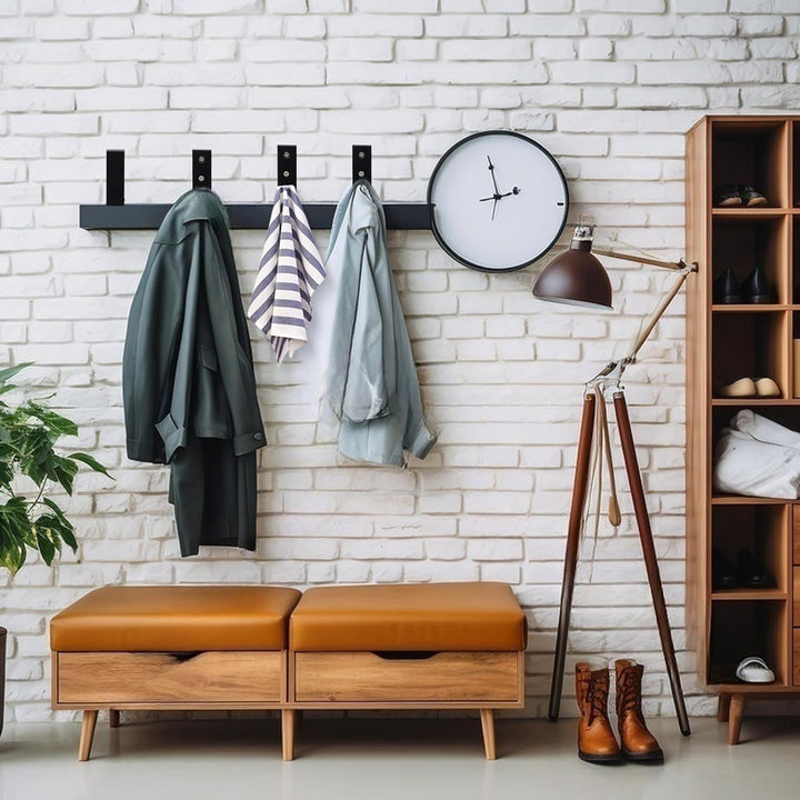 Pasking 10 Stück Faltbare Haken Wandhaken - Schwarz Falthaken Kleiderhaken Klappbar Klapphaken Garde