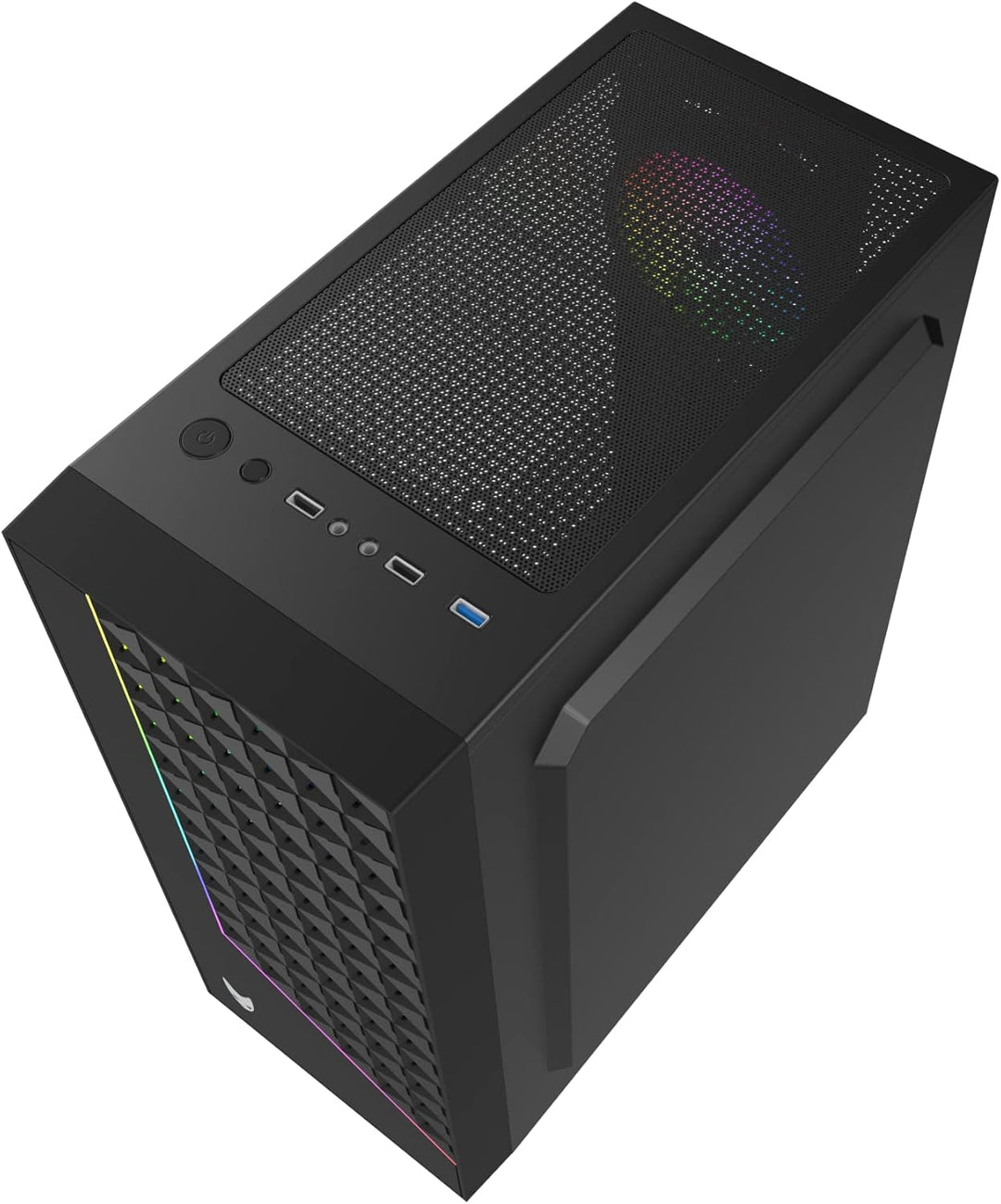 Oversteel - Iridium Gaming PC Gehäuse Kompatibel mit ATX, Micro ATX und ITX Boards, 120mm A-RGB Lüft