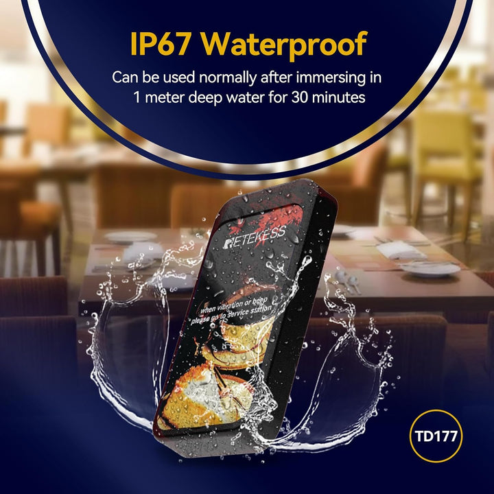 Retekess TD177 Verbesserter Pager Rufsystem, 500M Restaurant Pager System, Kopplung mit Einem Tasten