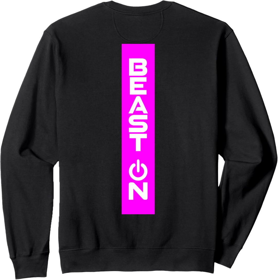 Beast ON Rücken Motiv pinke Farbe Fitness Gym Motivation Sweatshirt