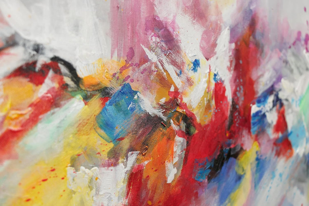 YS-Art Abstrakt Design Acryl Gemälde auf Leinwand buntes Leben handgemalt Wandbilder Wohnzimmer mode