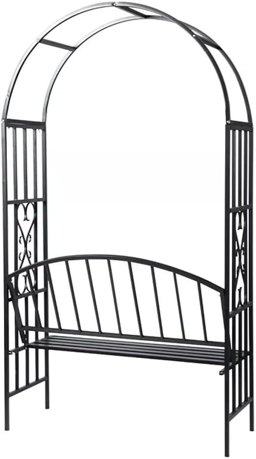 Tidyard Gartenbank Sitzbank Mit Rosenbogen Rankhilfe, Mit Sitzbank Deko-Gartenbank Torbogen Rankgitt