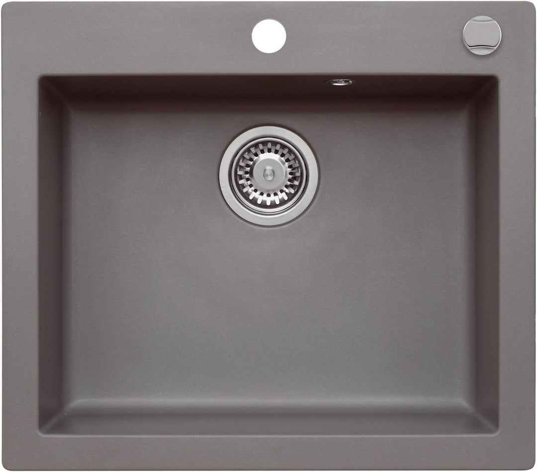 AXIS KITCHEN Granitspüle Einbauspüle Mojito 60 Küchenspüle Moonlight Grey Grau Material Axigran 60er