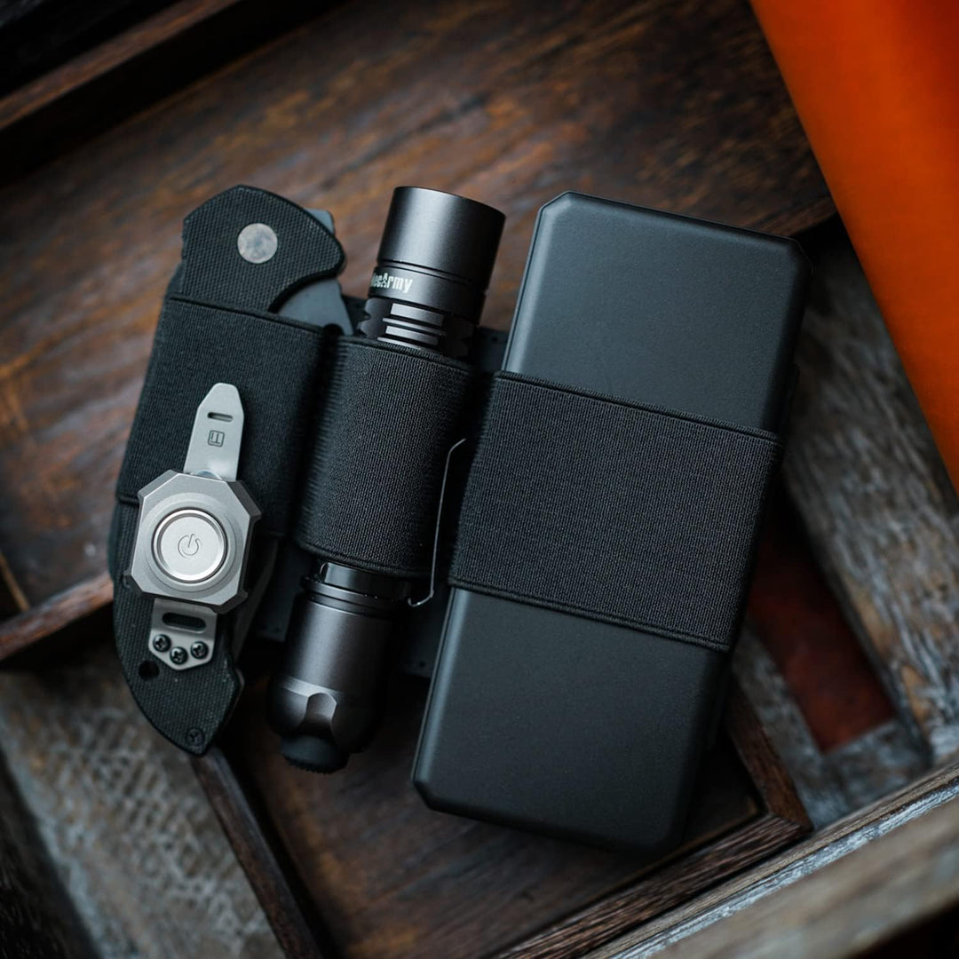VIPERADE PL6 EDC Elastischer Organizer Patch mit Haken, seitlicher Leder EDC Halter Patch für Taktis