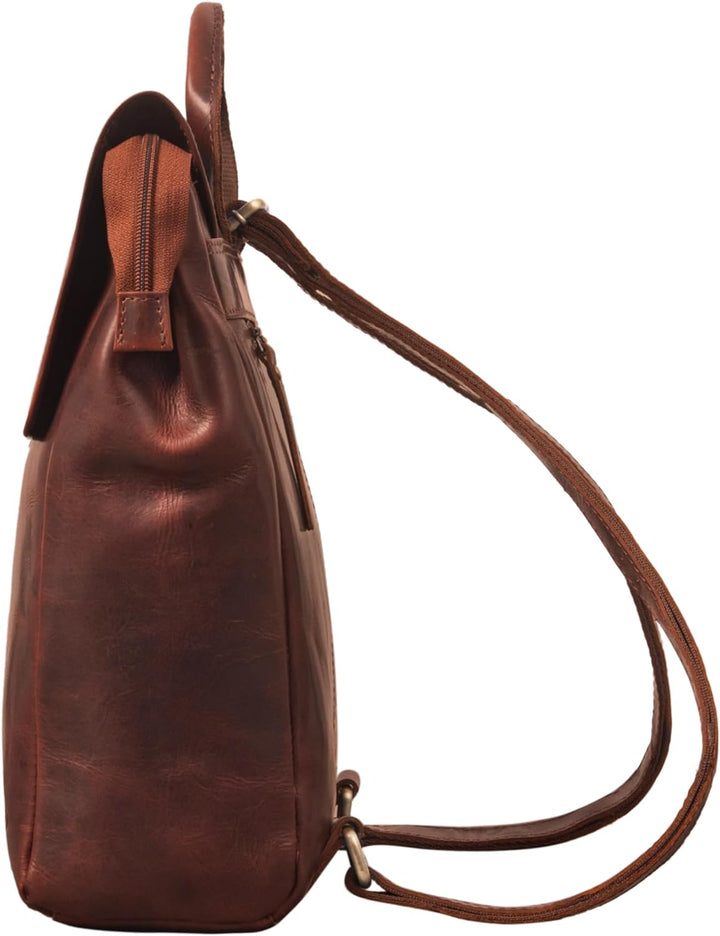 STILORD 'Misha' Moderner Leder Rucksack Unisex Daypack für Damen Herren DIN A4 kompakter Messenger B