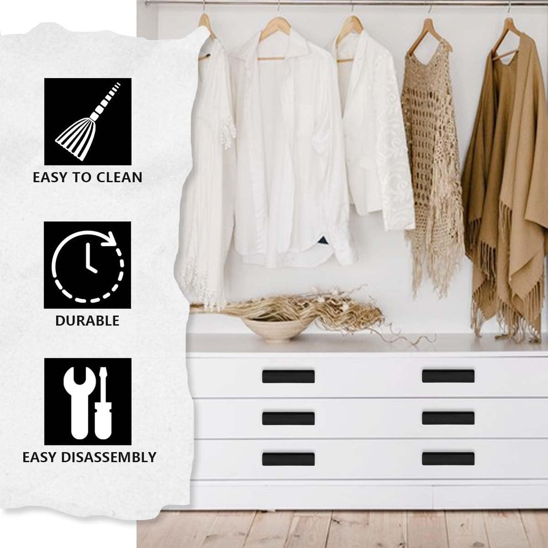 Bwintech 12 Stück 50MM Kabinettgriff Mattschwarz Schrank Pull Griffe, Modisch Edelstahl Quadrat Grif