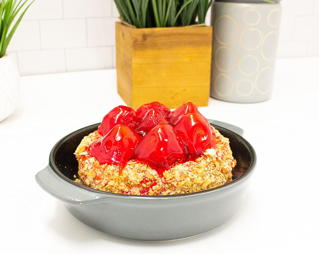 BergHoff Auflaufform rund klein (Backform aus Steingut, spülmaschinenfest, Grösse 19,5x19,5x5 cm, Fo