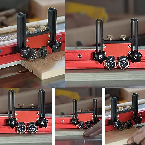 Featherboard Verstellbare Gleitrolle für Oberfräsen, Tischkreissägen, Frästische und Bandsägen, Holz