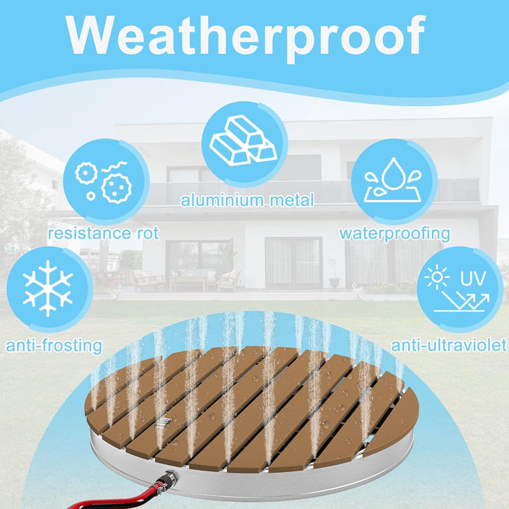 UISEBRT Gartendusche Aussendusche aus WPC und Aluminium - Mobile Bodendusche Solardusche Campingdusc