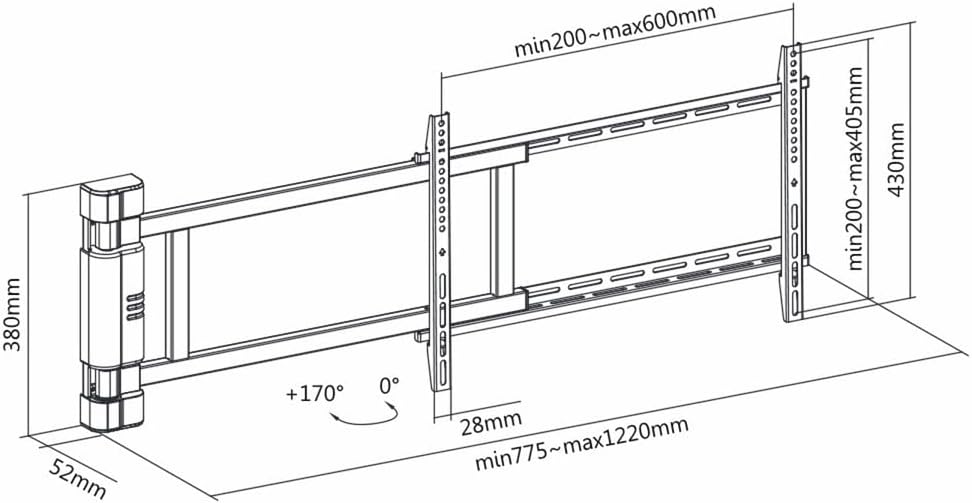 MULTIBRACKETS - TV Wandhalterung mit Motor und Fernbedienung für TV. Ref. Motorswingarm XL Large
