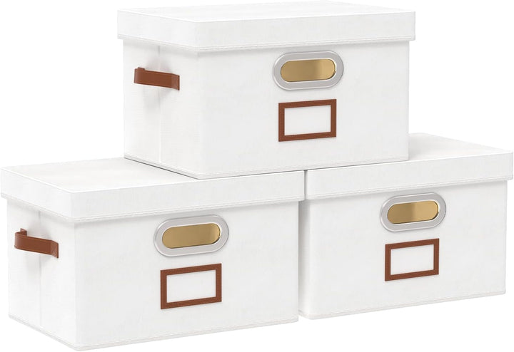 OUTBROS Aufbewahrungsbox mit Deckel und Griff, Faltbarer Aufbewahrungsbox aus Stoff Aufbewahrungskör