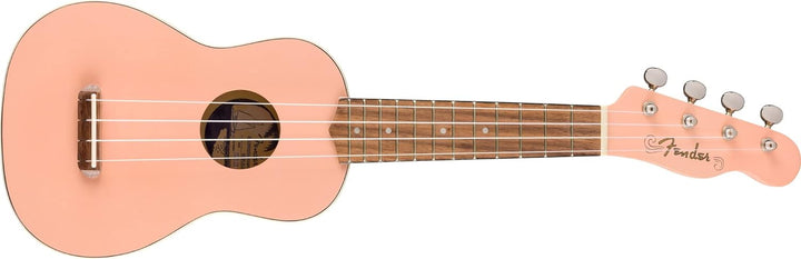Fender Venedig Sopran-Ukulele, Walnuss-Griffbrett, Muschelrosa