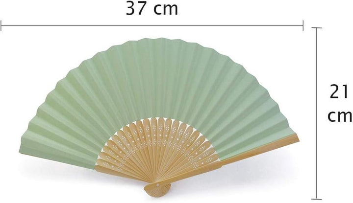 OLILLY Handfächer aus weissem Papier und Bambus für Hochzeiten (Grün, 50 Handfächer) Grün 1 stück (5