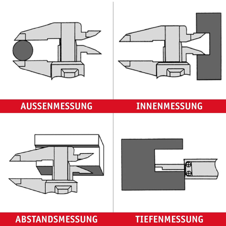 WALTER Schieblehre Digital, Messschieber Analog, Schieblehre, Messlehre, inkl. Knopfbatterie 3V, Ede