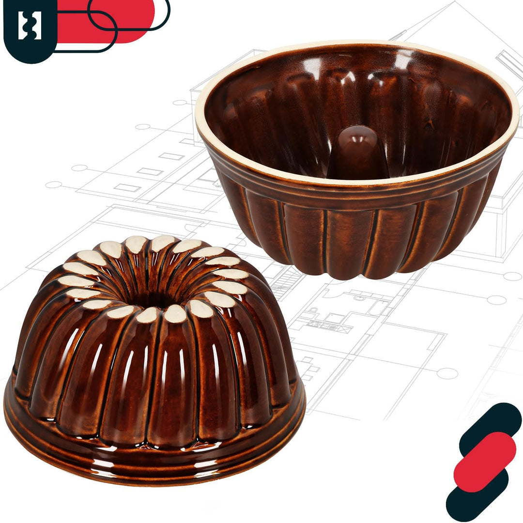 KOTARBAU® Keramik Gugelhupfform Ø 27 mm Backform für Gugelhupf aus Steinzeug Runde Backform Kuchenfo