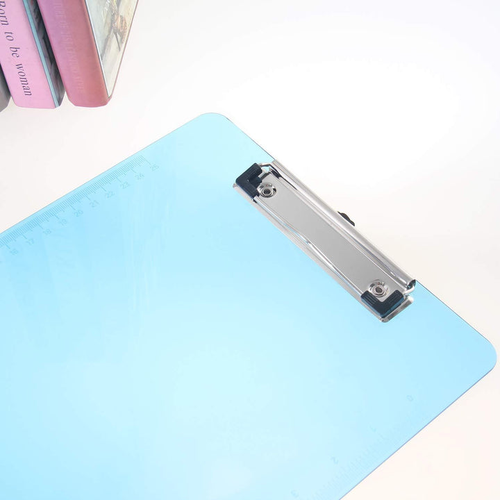 6er Klemmbrett A4 mit gummierter Metalklemme, Schreibbrett DIN A4 mit Aufhängeose, Pad Halter Clipbo