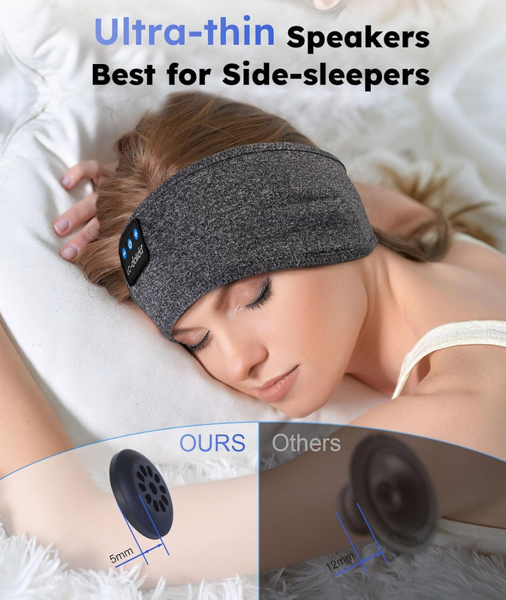 LC-dolida Schlafkopfhörer Bluetooth Stirnband Kopfhörer Bluetooth V5.4 Band Kopfhörer zum Schlafen,S