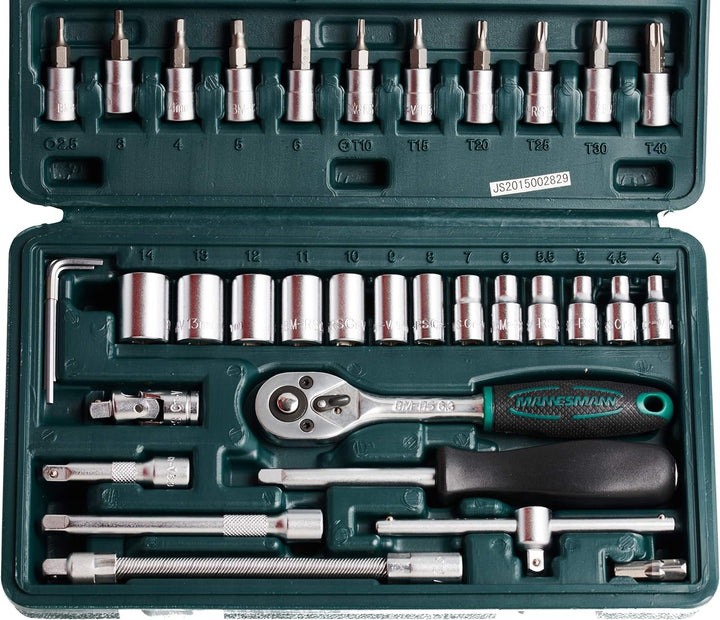 Brüder Mannesmann Werkzeug M 2040 Steckschlüsselsatz 1/4", 46-tlg Single, Single