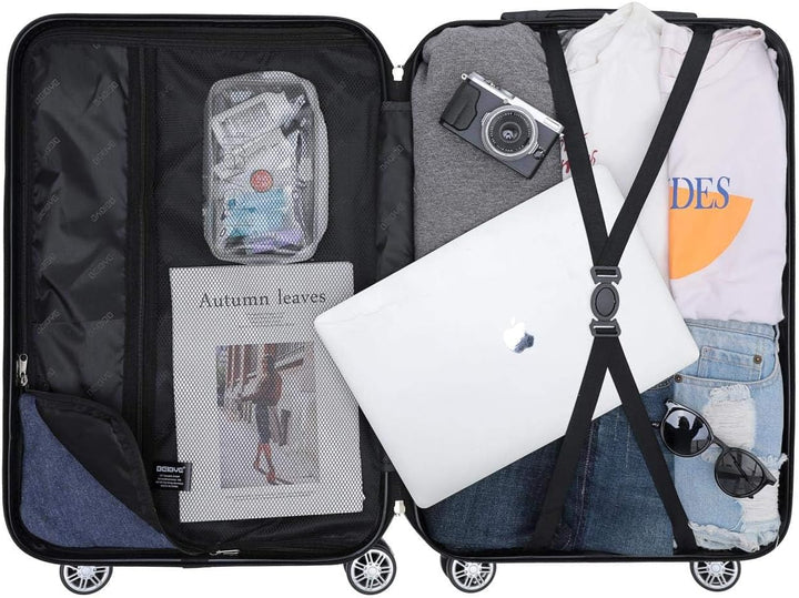 BEIBYE Zwillingsrollen 2048 Hartschale Trolley Koffer Reisekoffer in M-L-XL-Set in 15 Farben (Dunkel