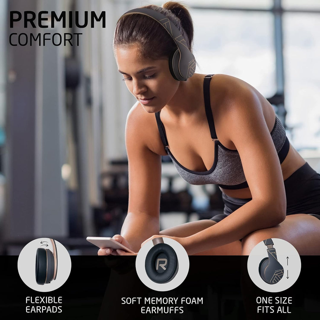 PowerLocus P6 Bluetooth Kopfhörer Over Ear, Over Ear Kopfhörer Kabellos mit Super Bass, 40Std. Spiel
